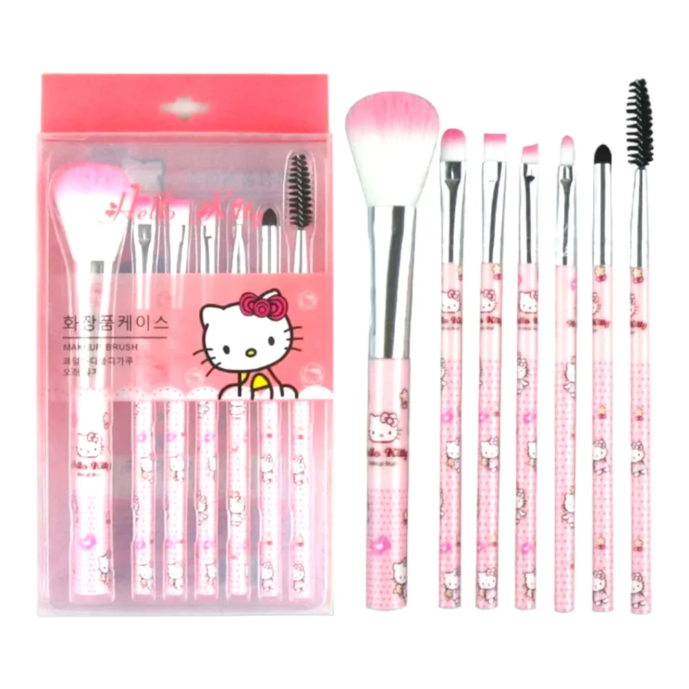 Hello Kitty 7 Piece Makeup Cosmetic Brushes NWT - Picture 1 of 4